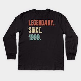 Retro Vintage 20th Birthday Legendary Since 1999 Kids Long Sleeve T-Shirt